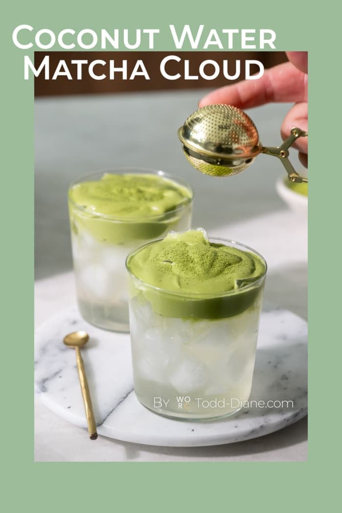 sprinkling matcha powder over cloud