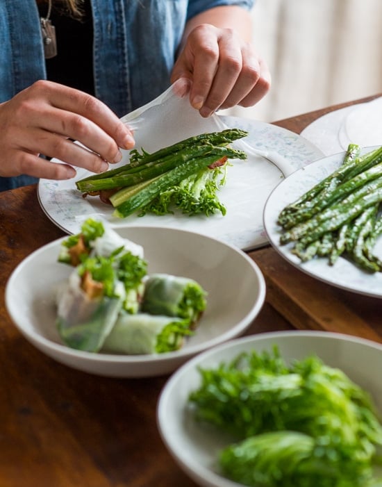 Asparagus Bacon Fresh Spring Rolls & Signs of Spring