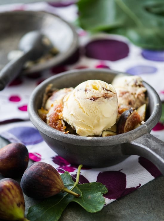 Roasted Fig and Goat Cheese Ice Cream from WhiteOnRiceCouple.com