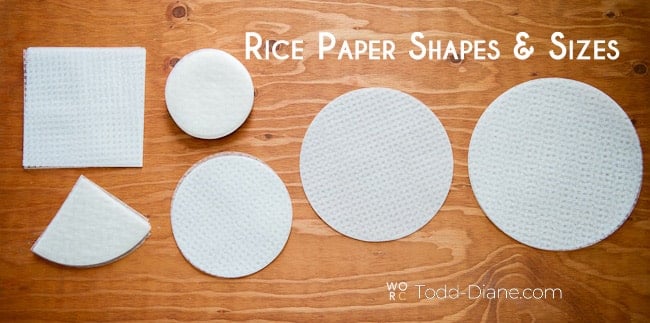 Rice paper shapes and sizes