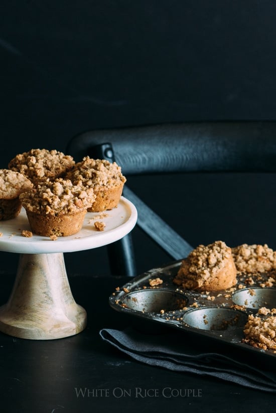 Moist Whole Wheat Zucchini Muffins with Pecan Crumble Topping