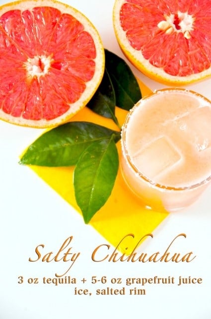 Salty Chihuahua Grapefruit Cocktail Recipe it's like a Margarita with Grapefruit Juice | @whiteonrice