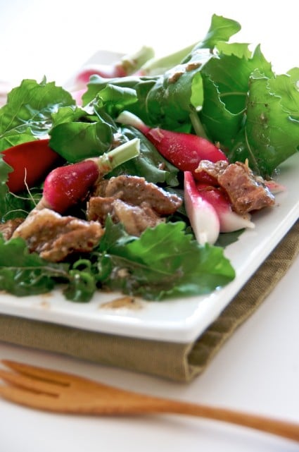 braised pork belly arugula radish salad recipes