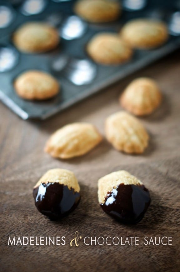 madeleines w/ chocolate dipping sauce