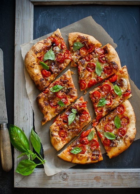 Tomato Bacon Pizza Recipe | WhiteOnRicecouple.com