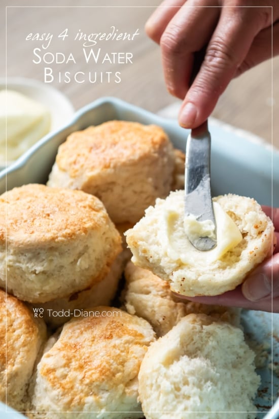 spreading butter to easy 7 up biscuits 