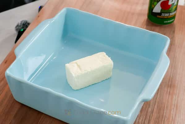 butter in baking dish