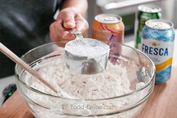 club soda or 7-up in measuring cup