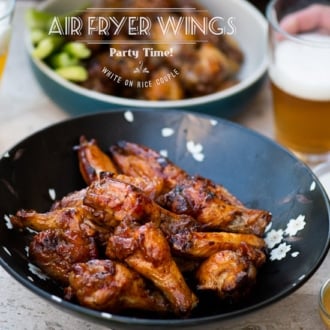 Healthy Air Fryer Chicken Wings Recipe with NO OIL | @whiteonrice