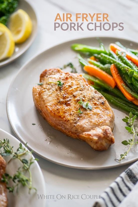 Air Fryer Pork Chops on a plate