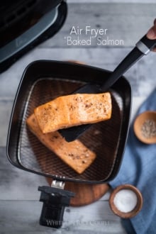 Healthy Air Fryer Salmon in a basket