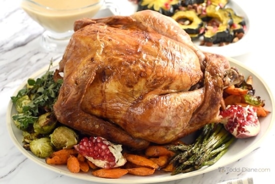 Finished turkey on a platter