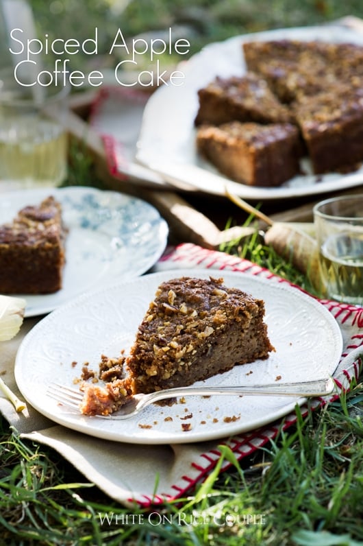 Spiced Apple Coffee Cake on a plate