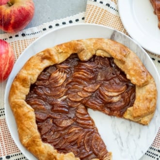 homemade apple galette on plate