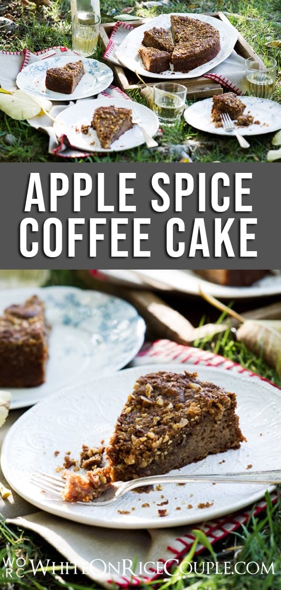 Spiced Apple Coffe Cake Recipe with awesome flavor and texture of apple season. @whiteonrice WhiteOnRiceCouple.com
