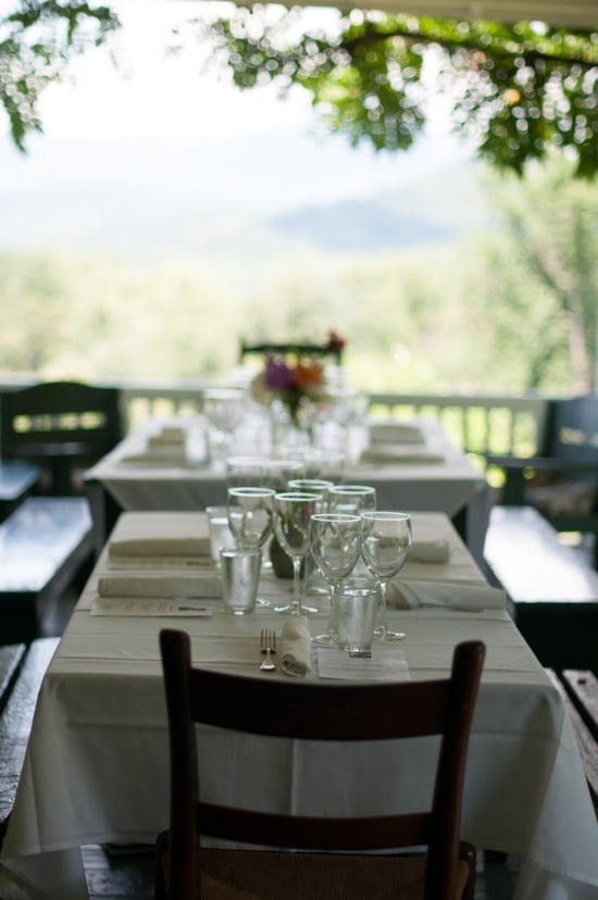 Table-scene on farm in Asheville