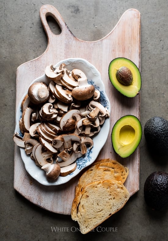 Garlic Mushroom Avocado Toast Recipe @whiteonrice