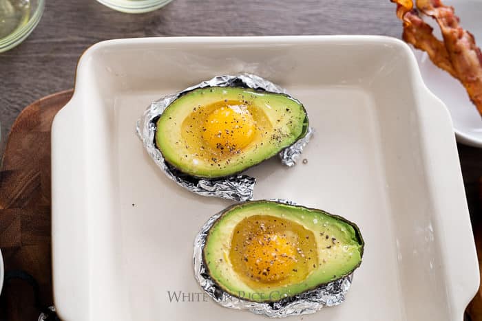 keto avocado recipe for breakfast on whiteonrice 