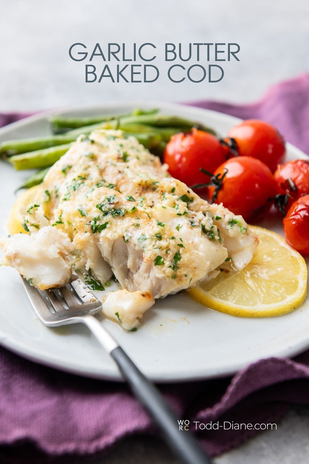 Baked Cod Recipe with Garlic Butter in 20 min | White On Rice