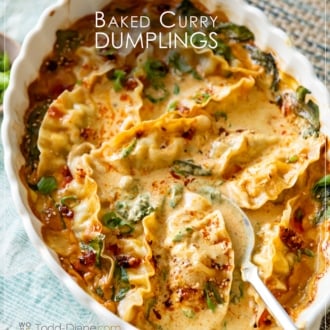 spoonful of baked curry dumplings