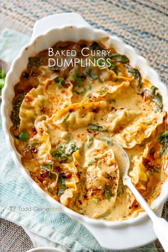 spoonful of baked curry dumplings