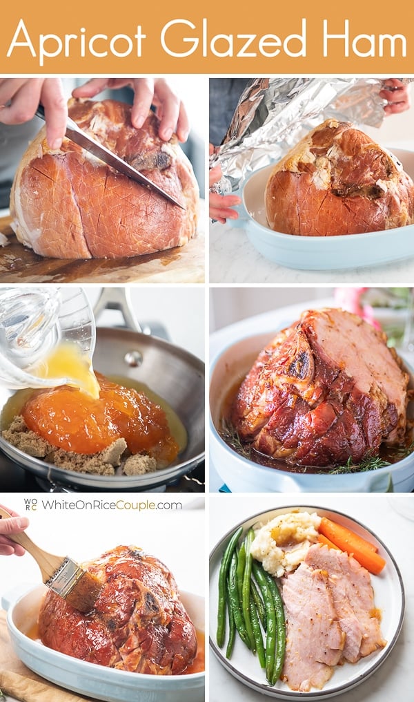 Easy Baked Ham Recipe with Apricot Glaze step by step photos