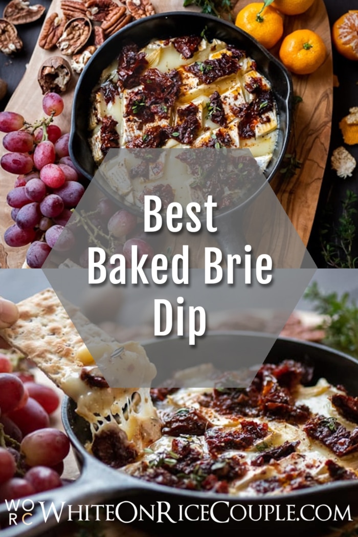Baked Brie Dip Recipe with Garlic Sun Dried collage