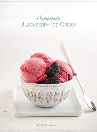 bowl of blackberry ice cream