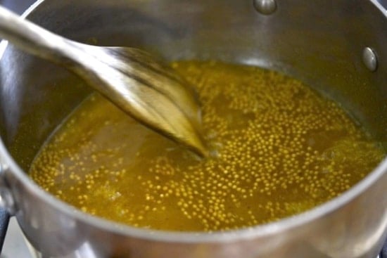 Stirring the pickle brine