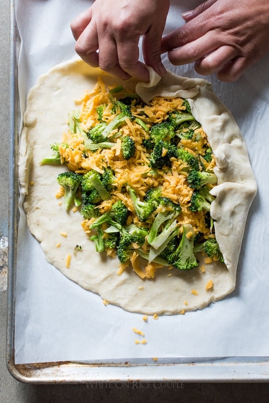 Broccoli Cheddar Galette Recipe or delicious Savory Cheddar Broccoli Pie @whiteonrice 