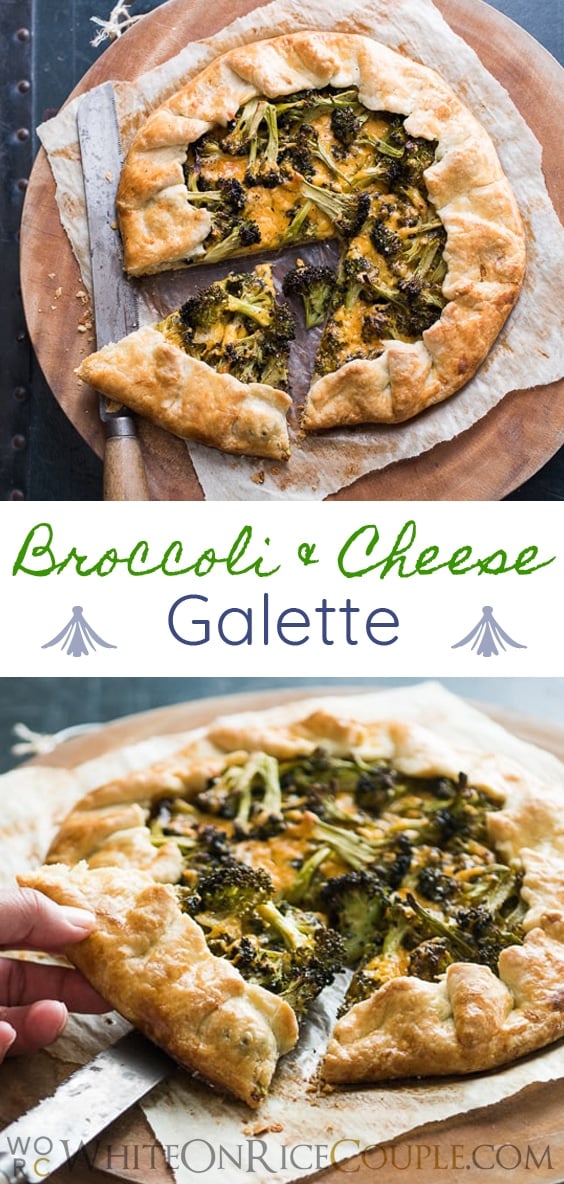 Broccoli Cheddar Galette Recipe or delicious Savory Cheddar Broccoli Pie @whiteonrice