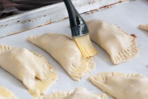 Brushing with egg wash