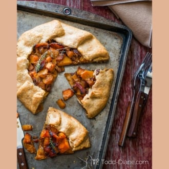 Butternut Squash Galette on a sheet pan