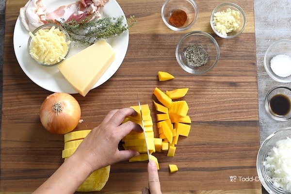 cutting butternut