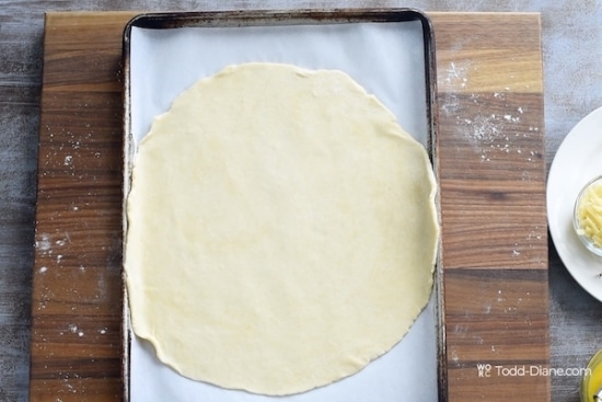 Galette dough on sheet pan