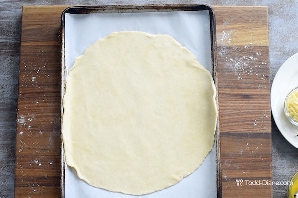 Galette dough on sheet pan