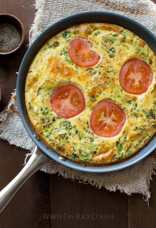 Moist and healthy frittata cooked in ceramic pans on @whiteonrice