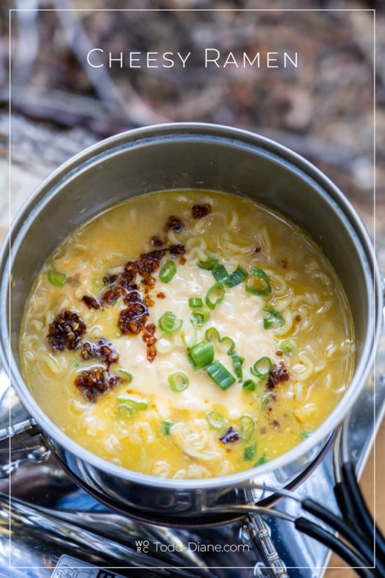 cheesy ramen for campling