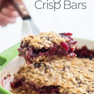 Chery crisp bars on spatula