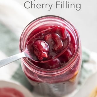 cherry filling in jar