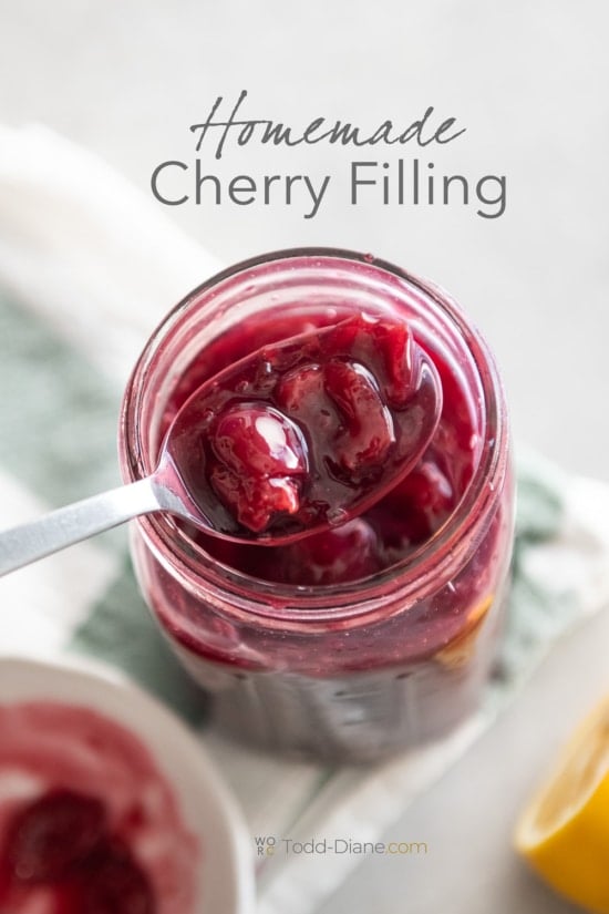 cherry filling in jar 