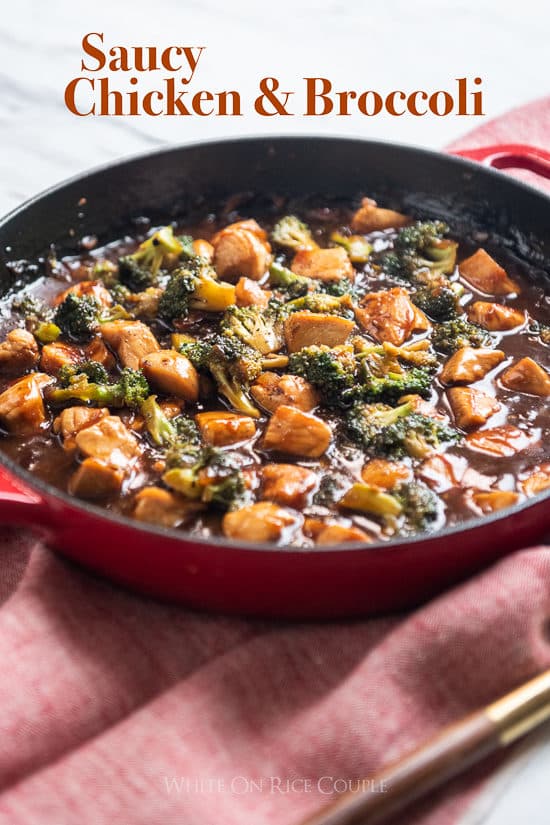 Chicken Broccoli Stir Fry in a skillet