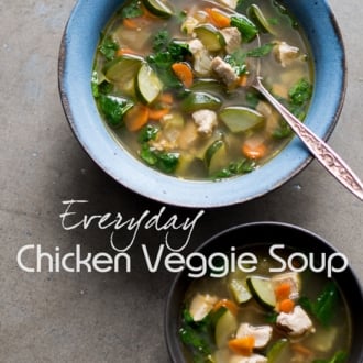 Easy Healthy Chicken Vegetable Soup Recipe @WhiteOnRice