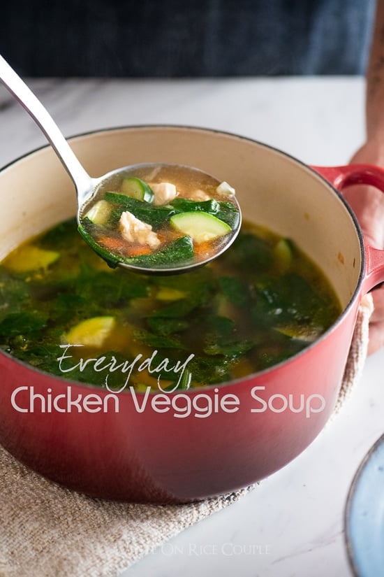 Easy Healthy Chicken Vegetable Soup in a pot