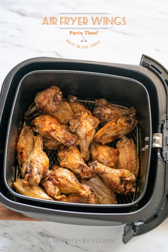 Healthy Air Fried Chicken Wings in a basket