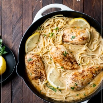 Lemon Pepper Chicken Recipe with Cream Sauce | WhiteOnRiceCouple.com