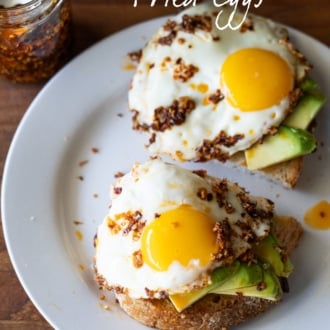 Chili crunch eggs avocado toast