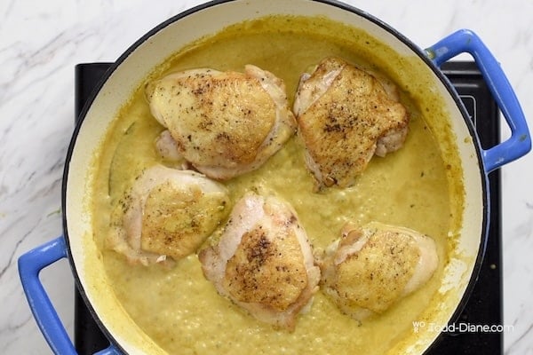 Adding chicken back to skillet