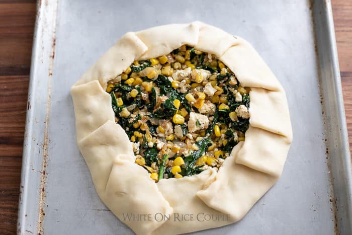 Corn and Kale galette recipe | @whiteonrice