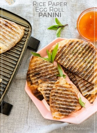 plate of crispy rice paper egg roll panini